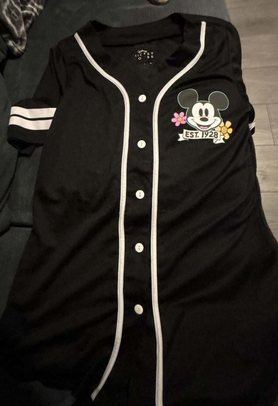 Disney Mickey Mouse "Always Original" Black Baseball Jersey